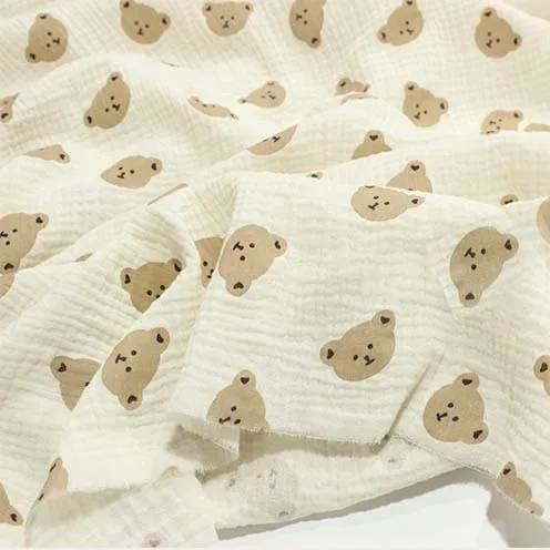 Ropa de bebé bordada con crepé de doble gasa, edredón de tela por metro, Japón y Corea del Sur, tissus100 x 135cm