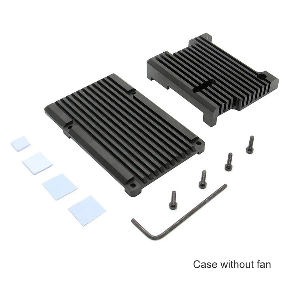 Алюминиевый корпус с двойным охлаждающим вентилятором для Raspberry Pi 4/3 Модель B +