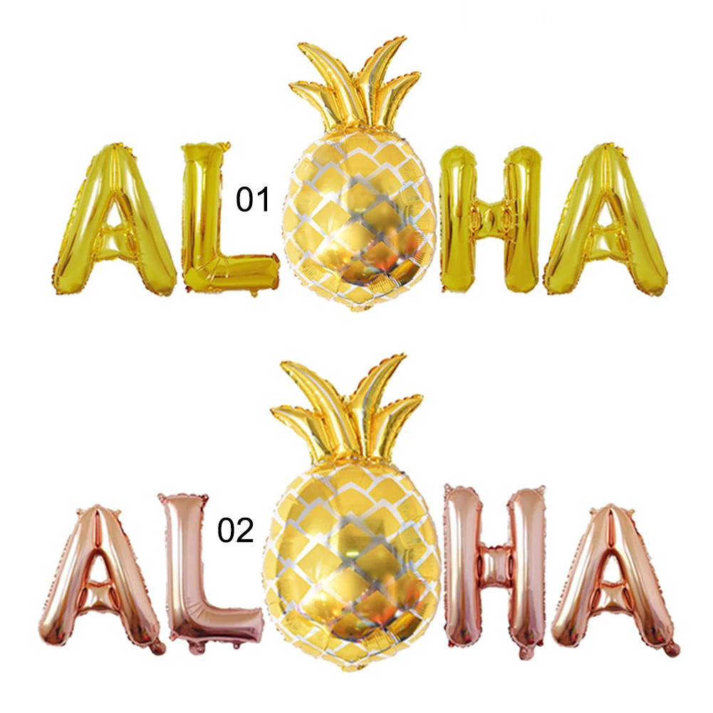 5 шт. летние праздничные воздушные шары ALOHA Гавайские украшения ананас Aloha буквы