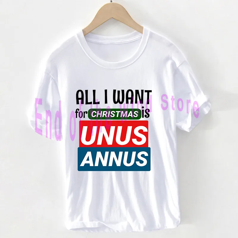 

Unus Annus Memento Mori t shirt Unisex Black And White T-shirt Harajuku Graphics Tops 100% Cotton clothes Female Man Pluse Size
