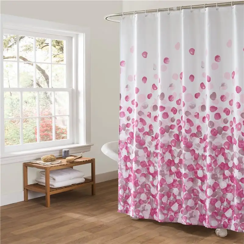 

Romantic Balloon Shower Curtain Waterproof Bathroom Curtain Polyester Bath Curtain Washable Hotel Home Bath Decor Curtains Pink