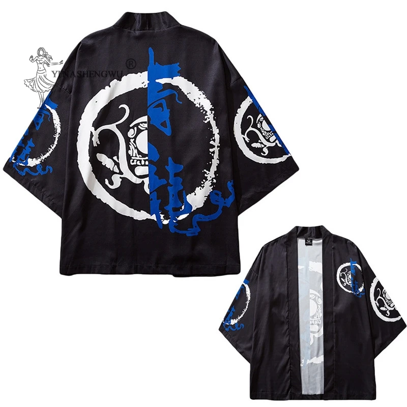

Japanese Style Kimono Samurai Clothes Blouse Yukata Haori Men Traditional Coat Male Asian Cardigan Costume Print Japan Chinese
