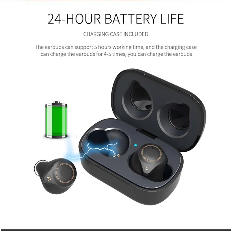Vorke T16 наушники вкладыши TWS с Earphoe hi fi звук BT5.0 отдельно стереоэффект сенсорный