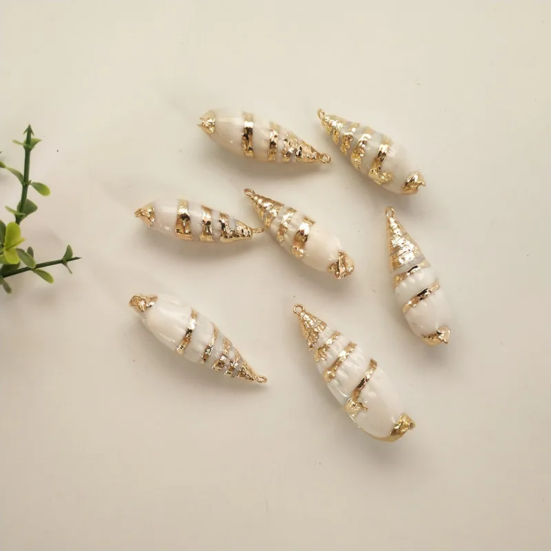 20 шт. белый морской раковины натуральный гребешок подвеска из гальванического