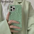 Модный чехол для телефона из зеленой оловянной фольги маття со складками для iPhone 12 13 Pro Max 11 XR X XS 7 8 Plus, мягкий силиконовый чехол для пар, Новинка