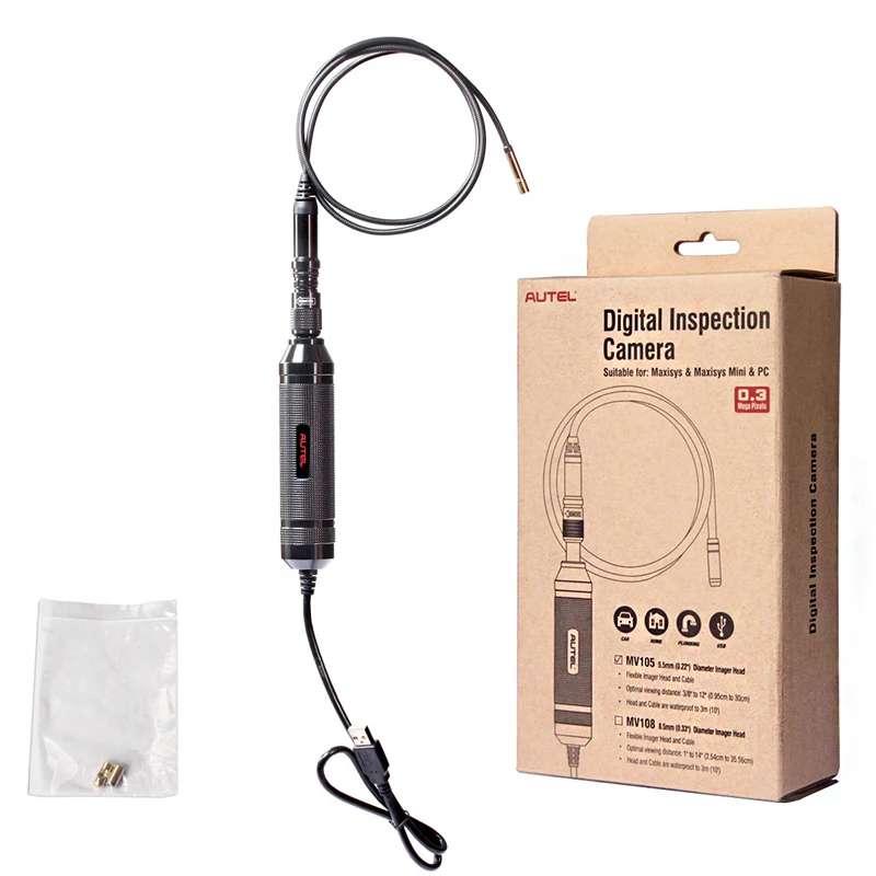 Autel MaxiVideo MV105, цифровая камера для осмотра, диаметром 5,5 мм, головка изображения, используемая с ПК серии MaxiSys и т. д.