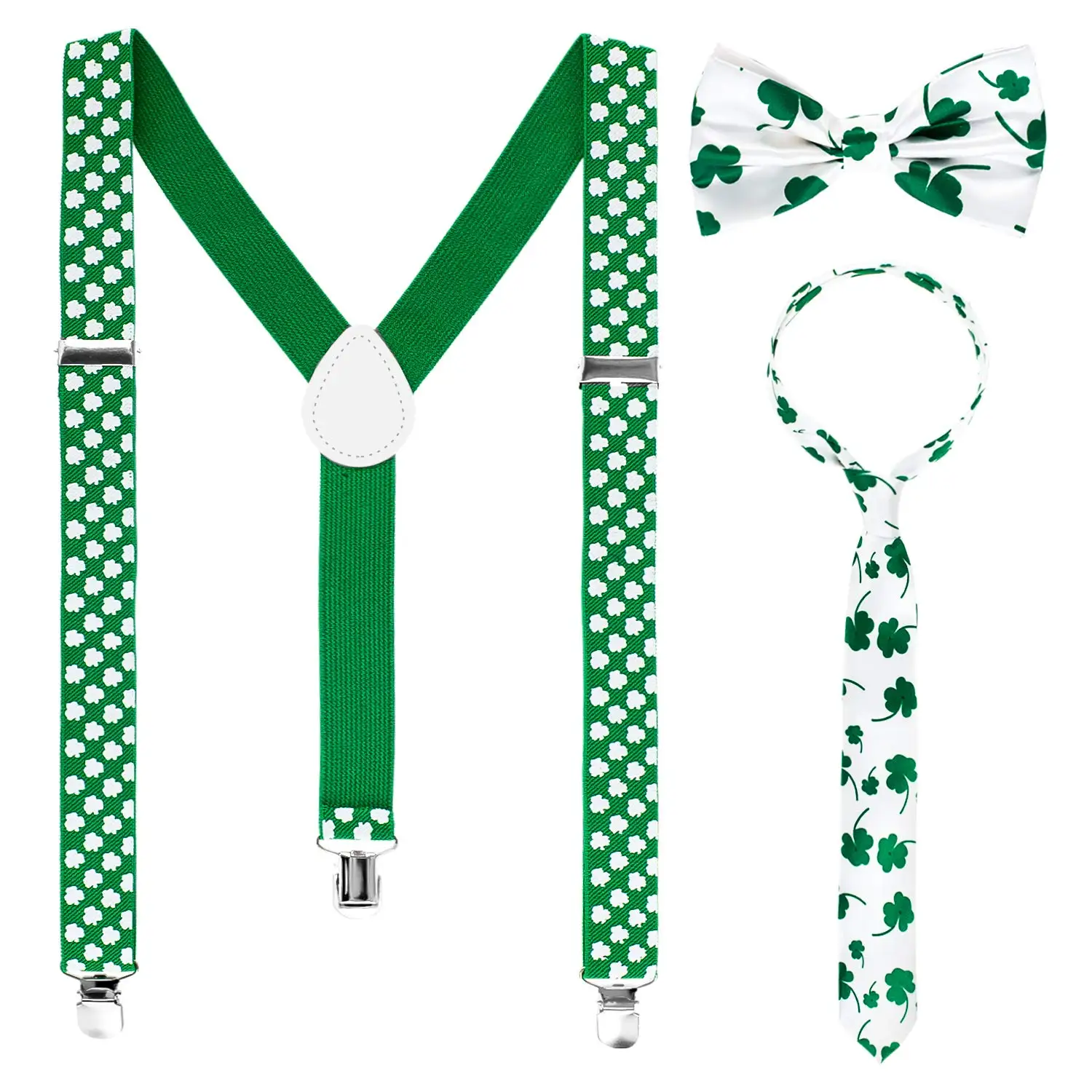 

St. Patrick's Day Irish Suit Lucky Shamrock Suspenders Bow Tie Three-piece Carnival Party Decoration Prop