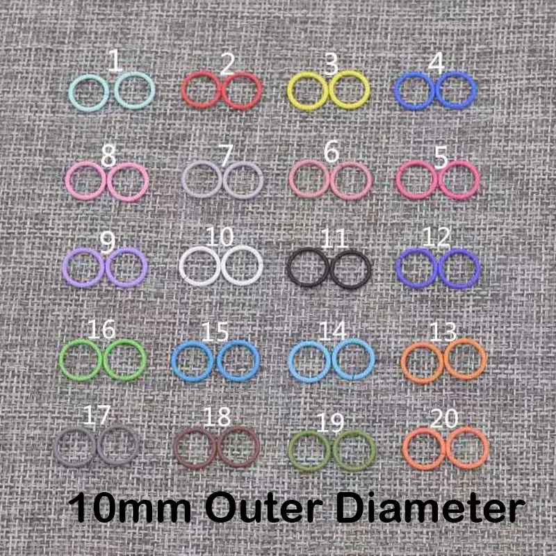 40 шт./лот 1x10 мм Оптовая продажа красочных металлических колец с закрытым разрезом