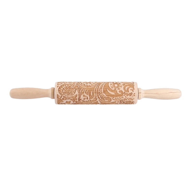 

Promotion! Pattern Printing Rolling Pin Engraving Embossed Biscuit Dough Stick Kneading Tool Cake Dough Engraved Roller