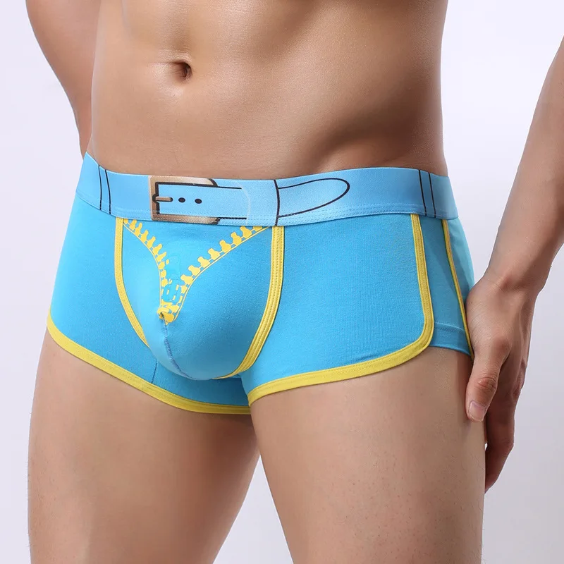 Мужские боксеры нижнее белье u образные Сексуальные трусы Cueca хлопковые