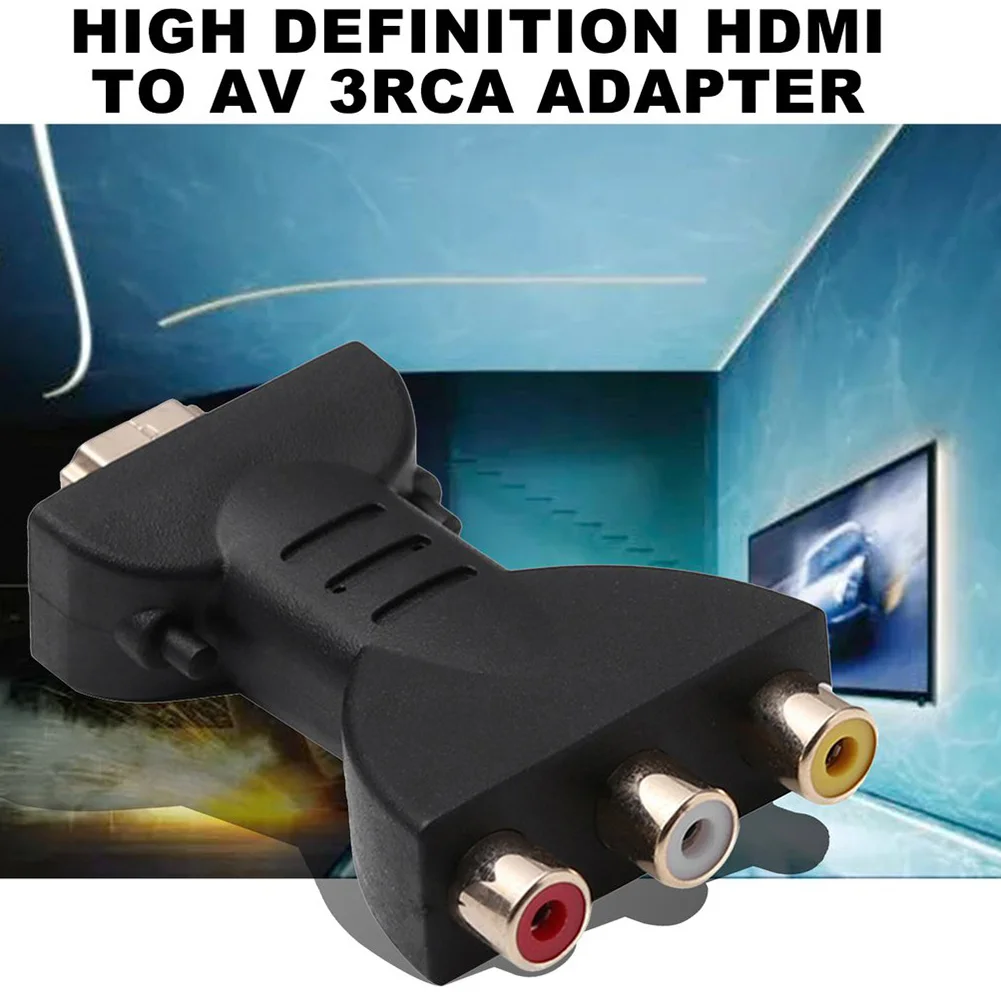 

High Quality Black HD to 3 RGB/RCA Video Audio Digital Adapter Digital Signal AV 1080p Adapter For HDTV DVD Projector TXTB1