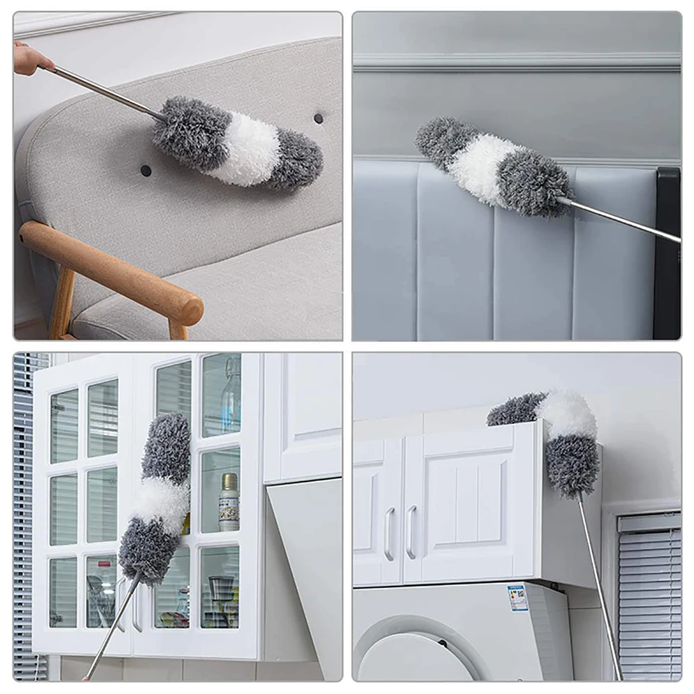 

Telescoping Microfiber Duster 30-100 inches Extendable Detachable Bendable Washable Duster for Cleaning Furniture/Car/Blinds