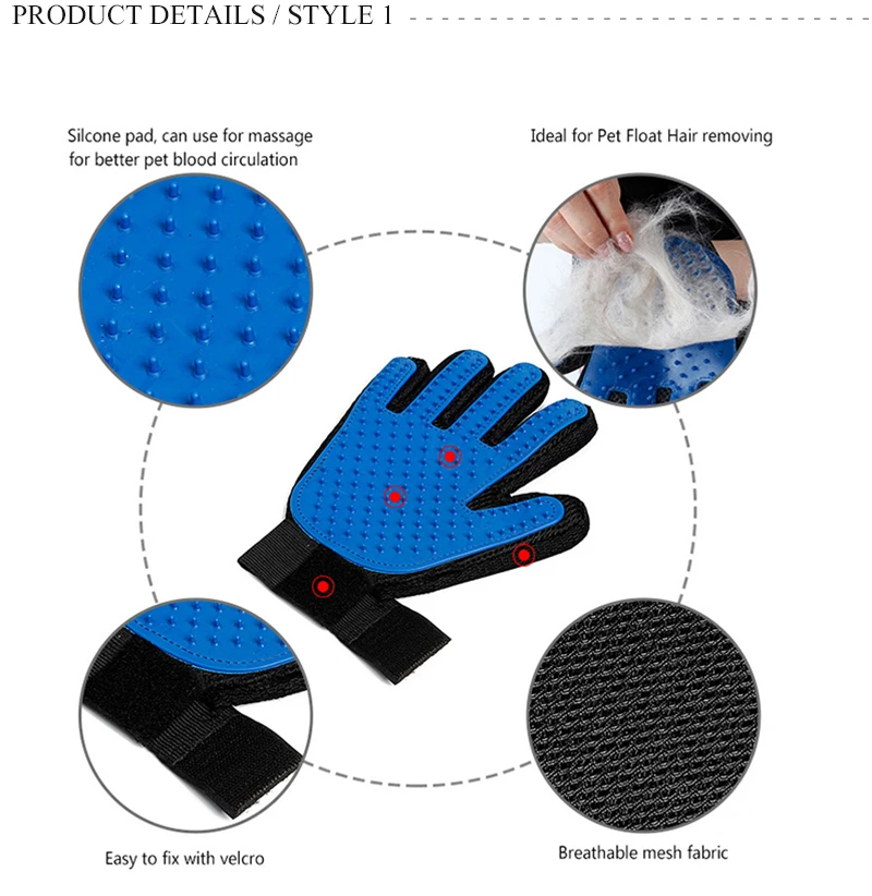 Перчатка-Расческа для шерсти собаки перчатка чистки питомцев массажная груминга