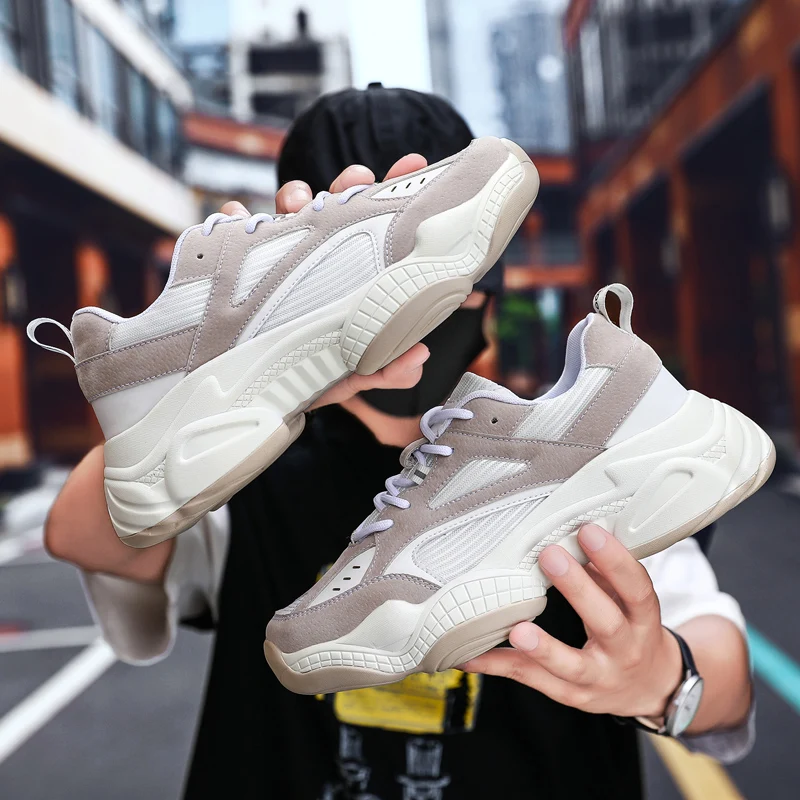 Новинка модная брендовая повседневная обувь белого цвета кроссовки мужские со