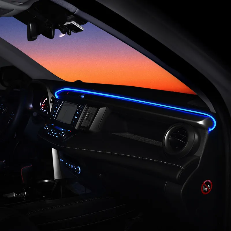 Светильник для приборной панели для Toyota RAV4, светодиодный светильник на приборной панели синего цвета для RAV4