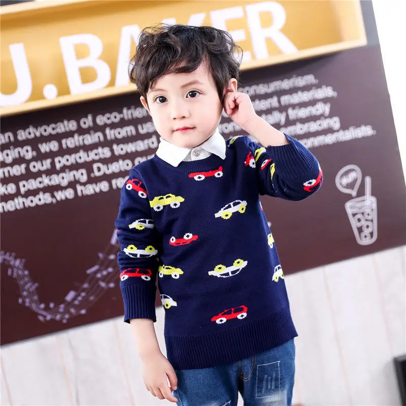 

Cartoons Kids Sweaters Spring Winter Baby Boys Girls Warm Knitted Bottoming Thicken Teenage Outdoor Children's Clothes Top High