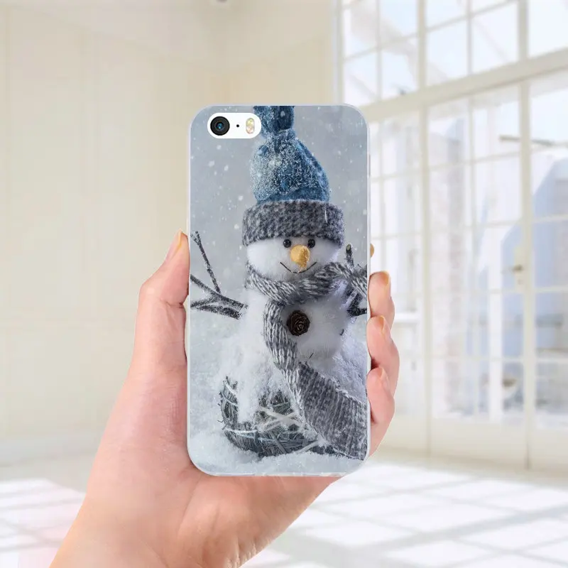 Горячий счастливый Рождество Снеговик стиль Мягкий ТПУ мобильный чехол для iPhone X