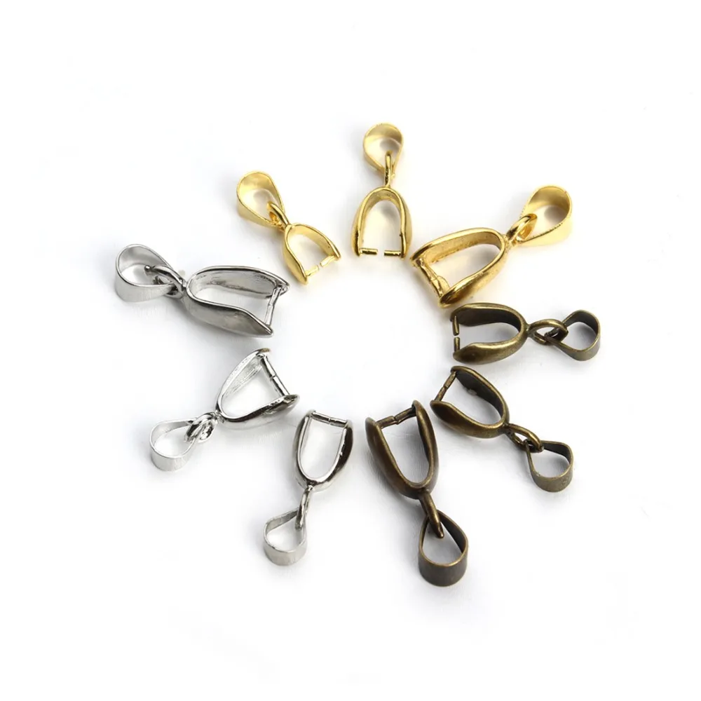 Ciseng 50 шт. медный Золотой родиевый металлический зажим подвеска-Бейл 5x14 6x17 7x20 мм