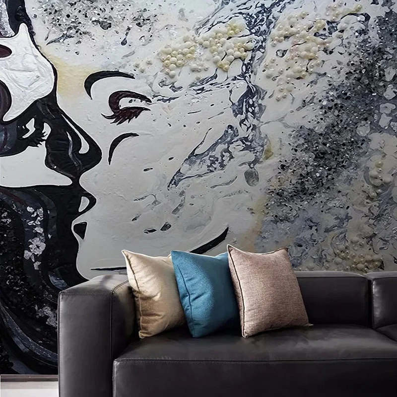 Custom Wall Murals 3D Wallpaper For Bedroom Walls Nordic Creative Hand Painted Abstract Beauty Art Wall Painting Living Room 3D