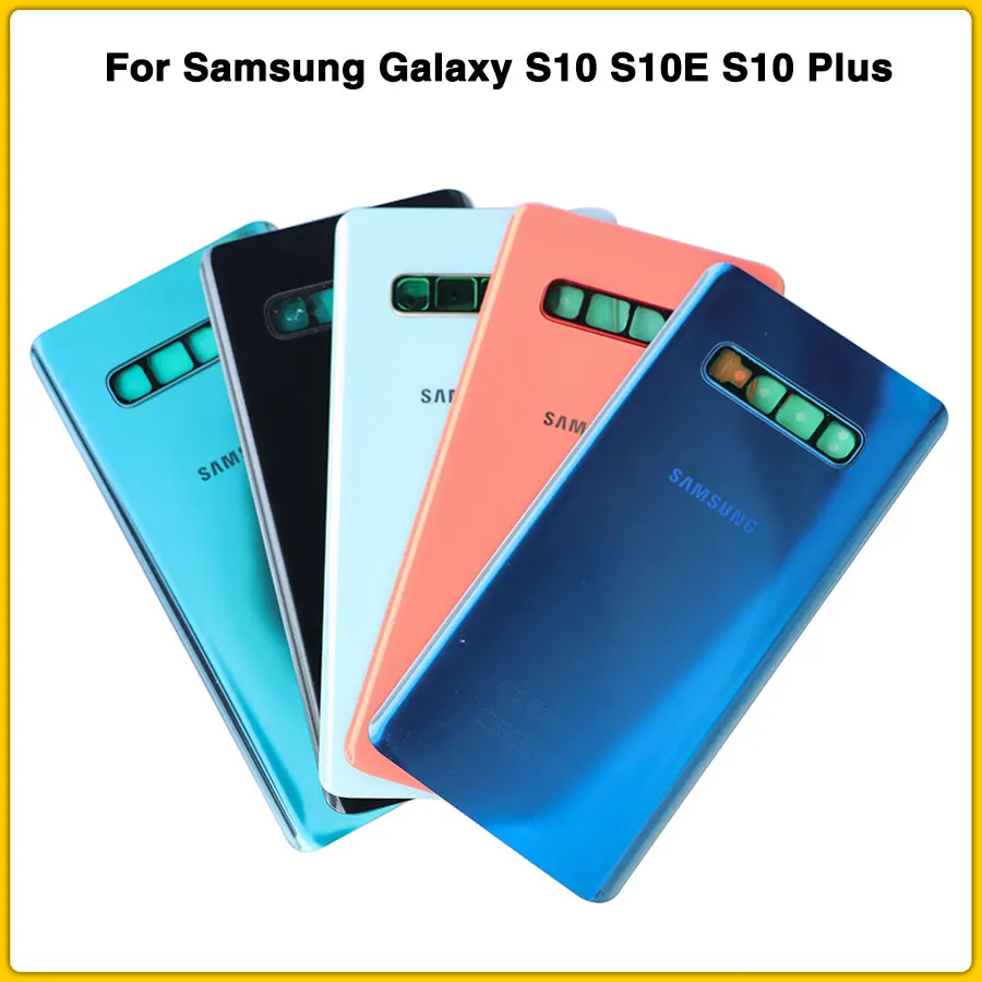 Чехол для задней панели S10 для samsung Galaxy S10 S10E S10 Plus G973 G973F G975 G975F задняя крышка для батареи задняя крышка+ объектив