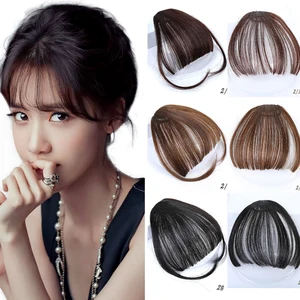 DIFEI фронтальная накладная бахрома тонкая тупая челка наращивание волос синтетические накладные волосы для женщин высокотемпературное волокно