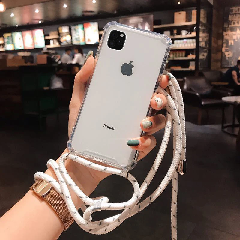 Прозрачный чехол для iPhone 11 Pro Max жесткий телефона с ремешком регулируемый iPhone11 |