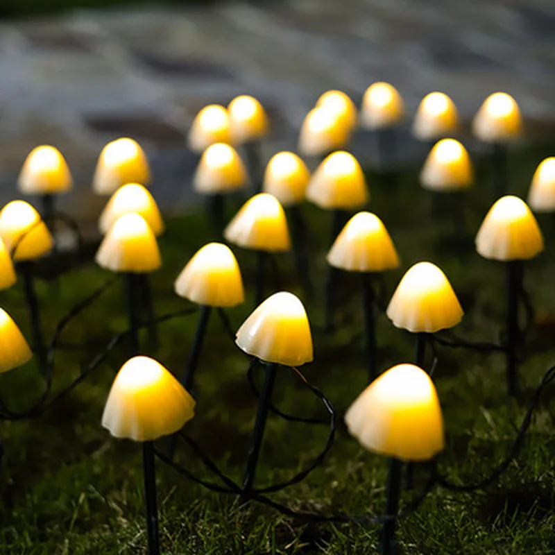 

Solar LED Light Garden Lawn Decoration Outdoor Waterproof Mushroom Garland String Light Patio Backyard Led Cute Fairy Light