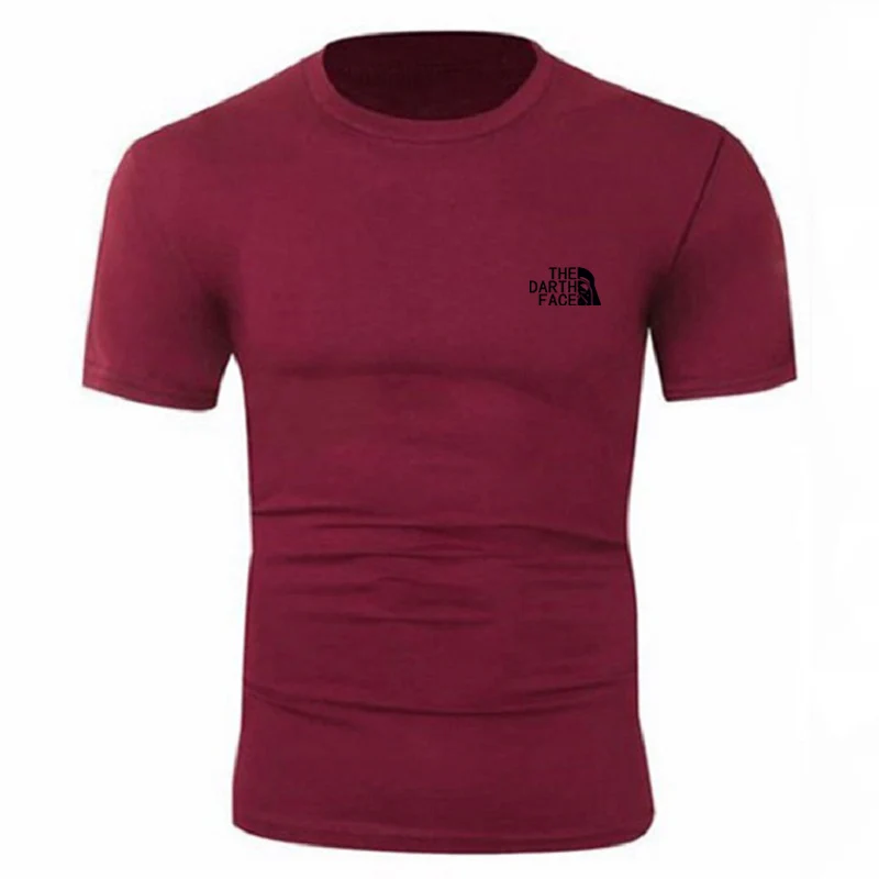 

100% cotton T-shirt men's casual O-neck loose solid color logo short-sleeved street lover T-shirt