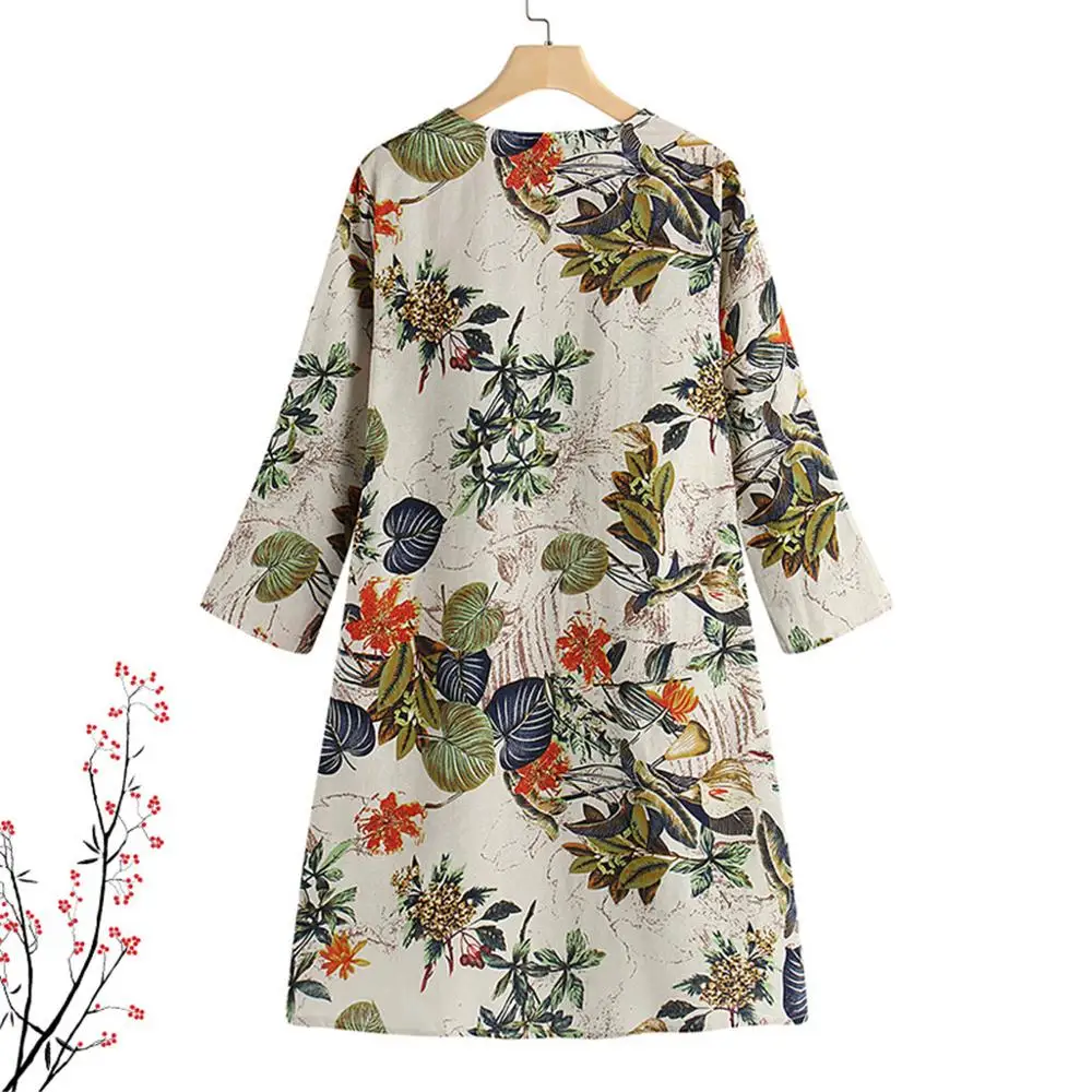 Женская блузка liene из хлопка длинная рубашка кардиган с цветочным принтом модные