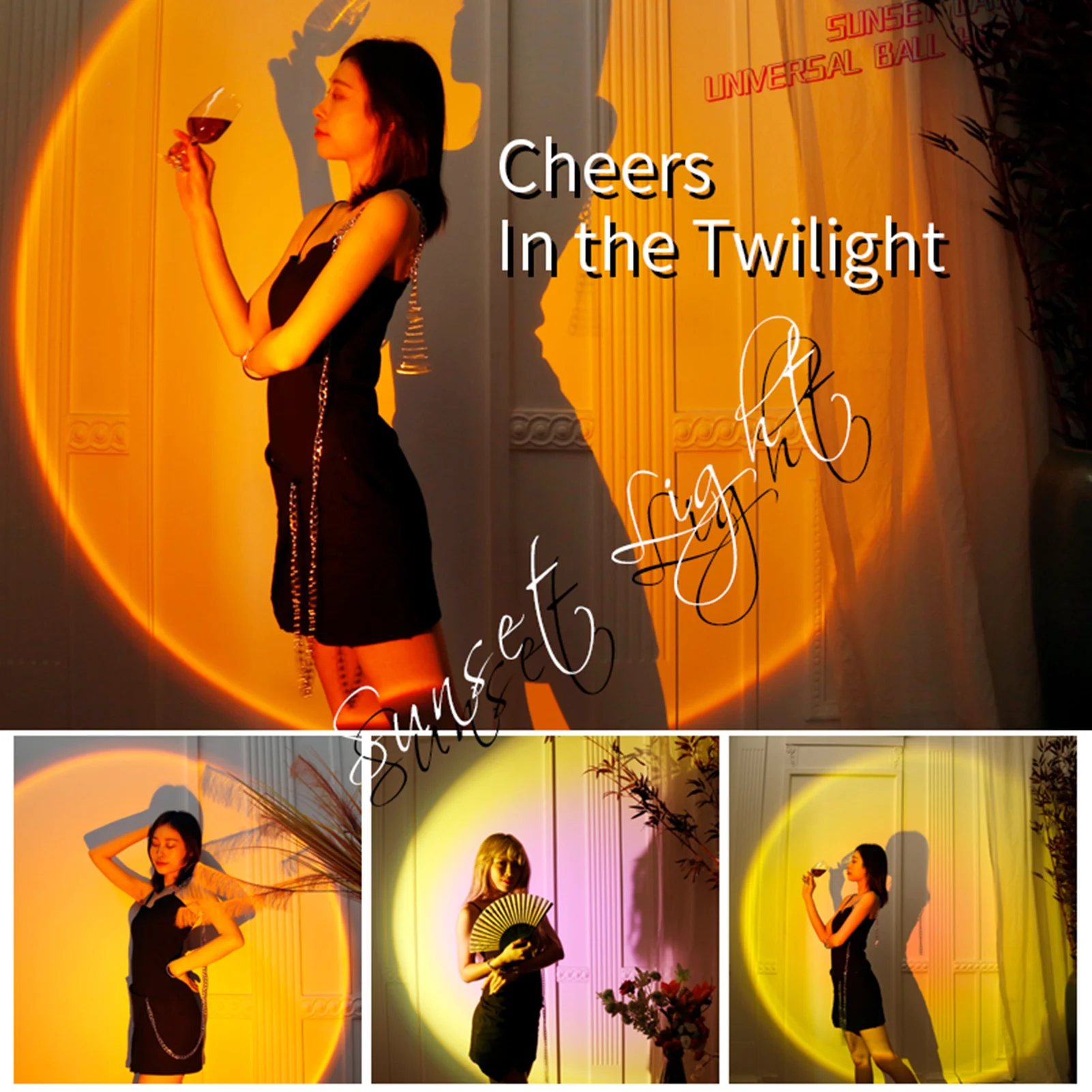 

2021, Радужный проектор заката, атмосферный ночник, проекционный светильник для кофейни, проекционный светильник для детской спальни, ночник ...