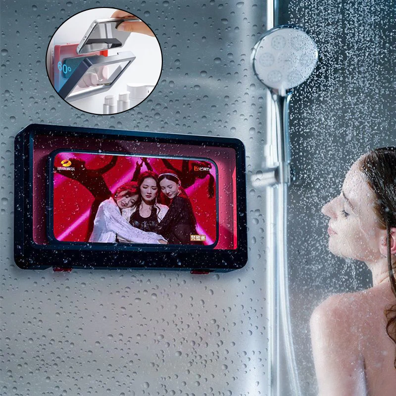 

Phone-Case Wall-Mounted Water-Proof-Bag Bathroom Universal, Wall-Mounted Waterproof Phone BOX, Bathroom Free Punch Storage Box