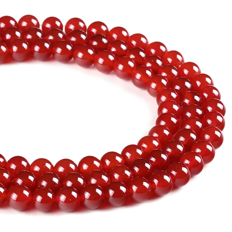 

High Quality 4mm 6mm 8mm 10mm 12mm Red Charm Natural Stone Beads Loose Spacer Bead For Handmade bracelets Trendy Jewelry Making