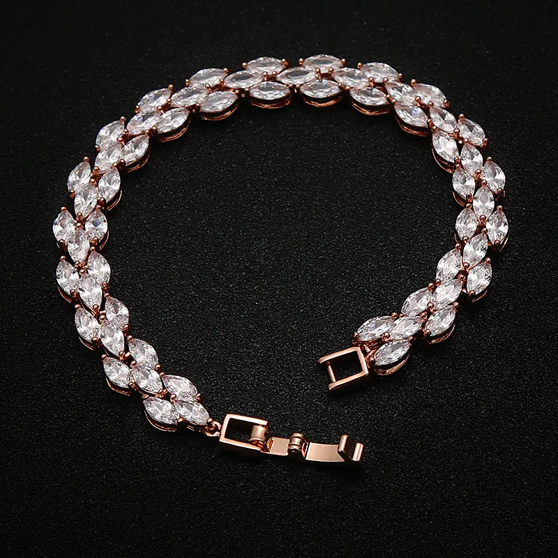 3 ряда изысканный ромб AAA кубический цирконий браслет Фианит циркон кристалл
