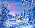Картина по номерам Paintboy (Premium) Домик в заснеженном лесу, 40x50, GX22103