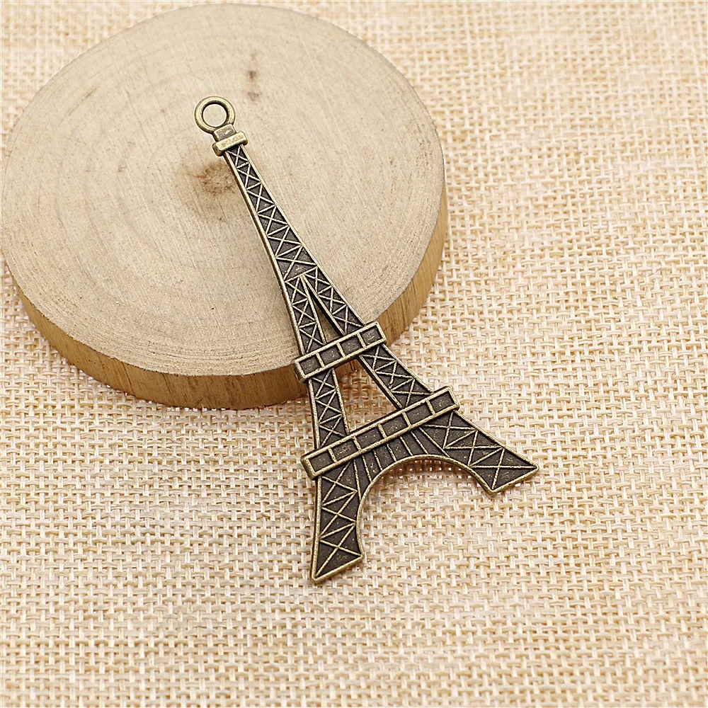 Бесплатная доставка 6 шт 72x37 мм античная бронза Эйфелева Подвески в виде башни diy ретро ювелирные изделия подходят серьги, брелок для волос