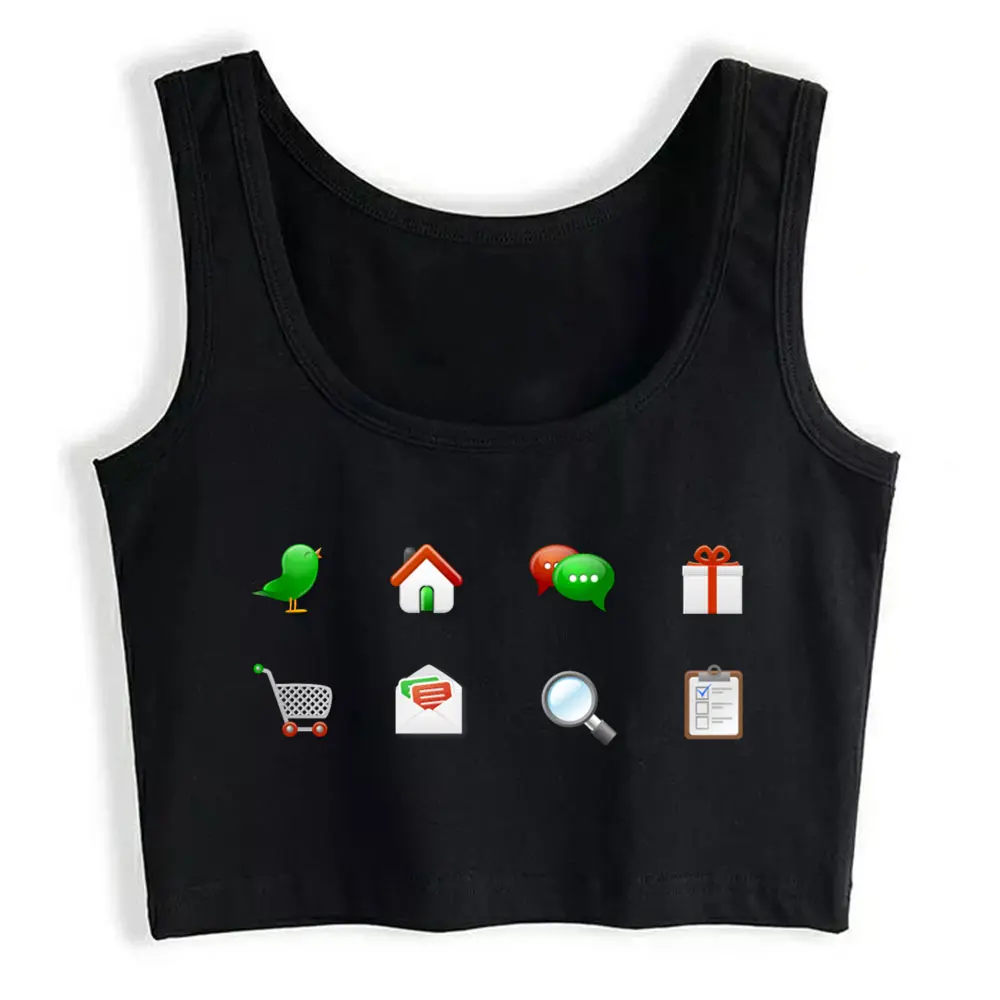 

Boho Crop Top Icons Color Candy Summer White Custom Y2k Tops Womens Tops blusas mujer de moda 2021 verano Gym Tank Top Women