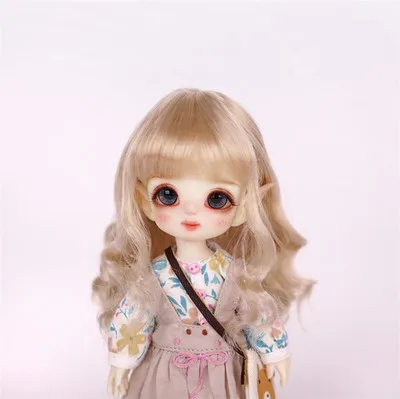 Шарнирная кукла парик молочный шелк маленькая волна рулон 3 точки 4 6 точек 8