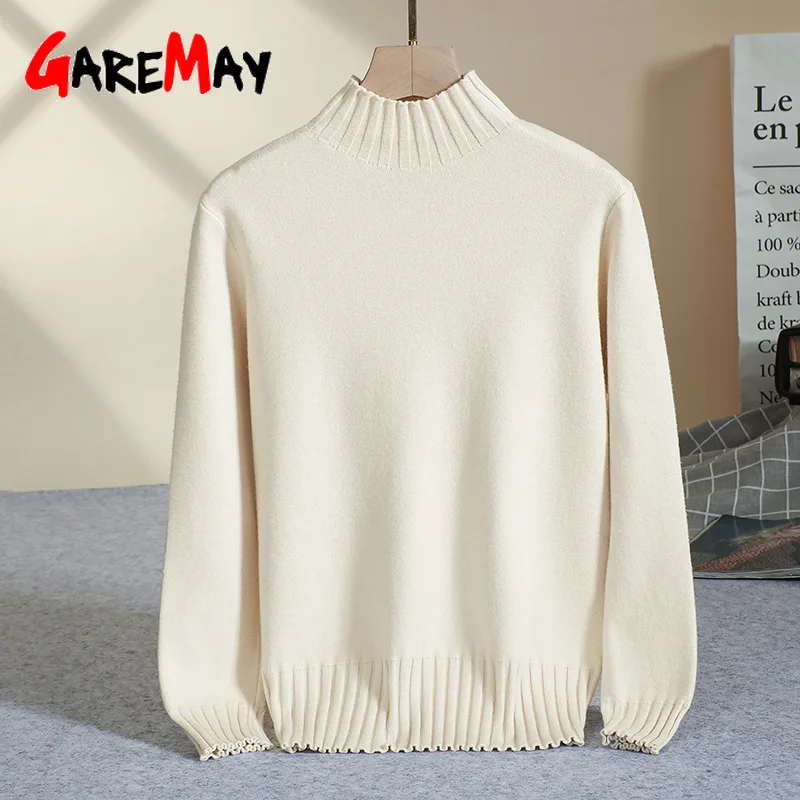 Knitwear Sweater Female Winter 2020 New Women Pullovers and Sweaters Black Pink Knitted Warm Slim Jumper Soft Ribbed Pullover | Женская
