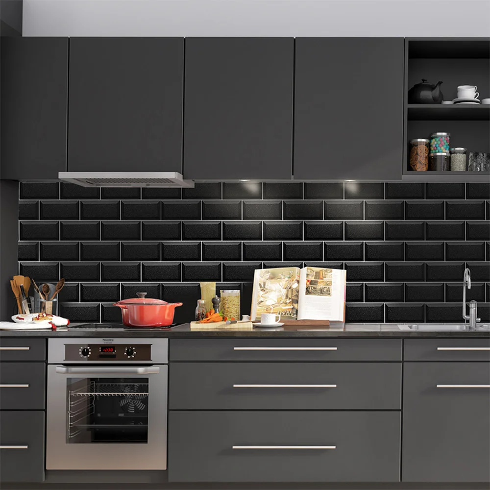 Длинные кирпичные наклейки из ПВХ для кухни ванной водостойкие самоклеящиеся