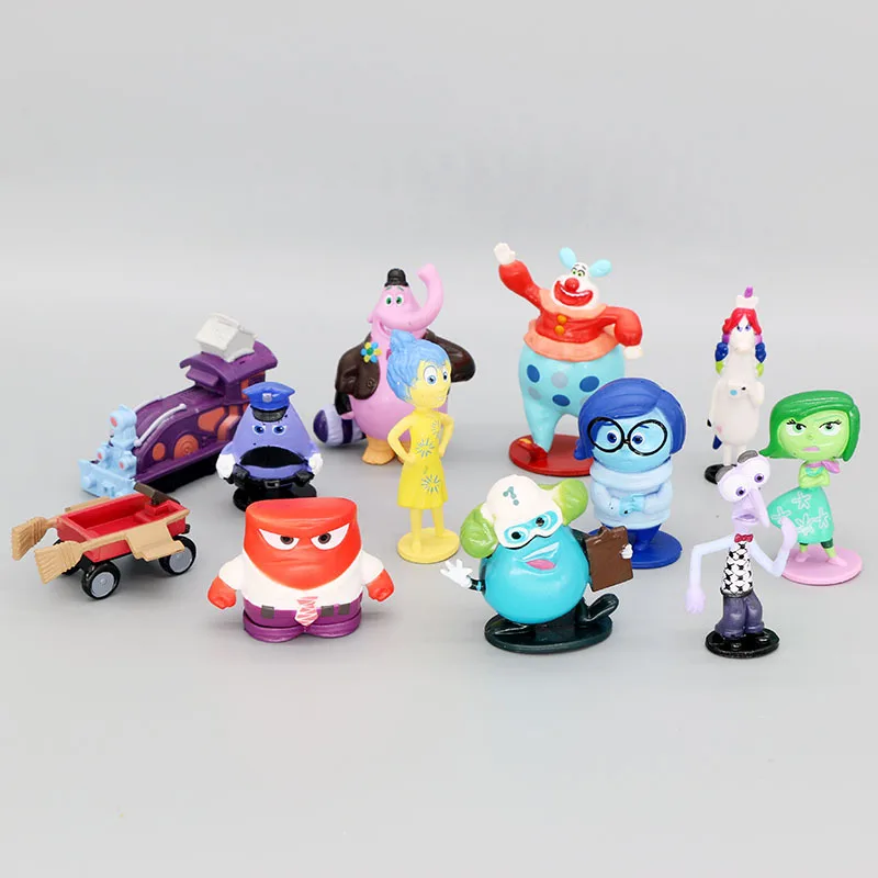 

12pcs/set Disney Movie Inside Out Joy Sadness Anger Disgust Fear Riley figure model Toy Gifts For Children