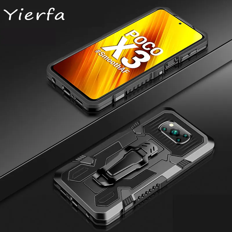 Чехол для Xiaomi POCO X3 NFC M3 жесткий ударопрочный армированный Гибридный
