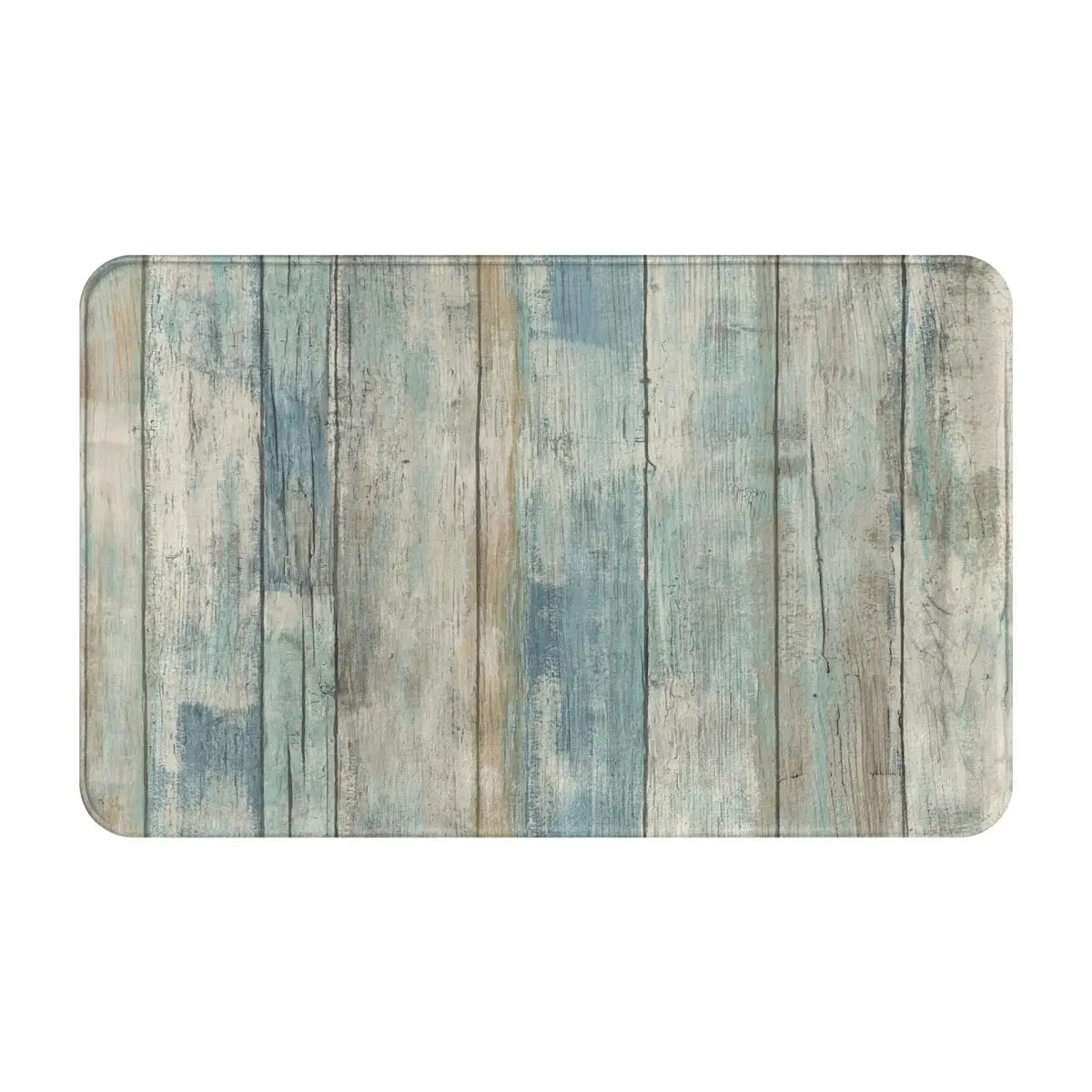 

Kitchen Floor Mat Turquoise Barnwood Decor Door Rugs for Living Room Anti-Slip Bath Mat Outdoor