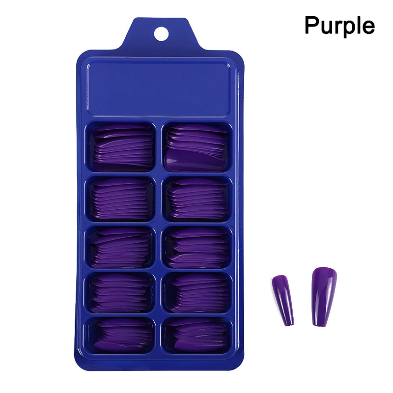 

Wholesale 100PCS/Box Durable False Nail Tips Acrylic Full Cover Long Coffin Art Manicure Salon M3