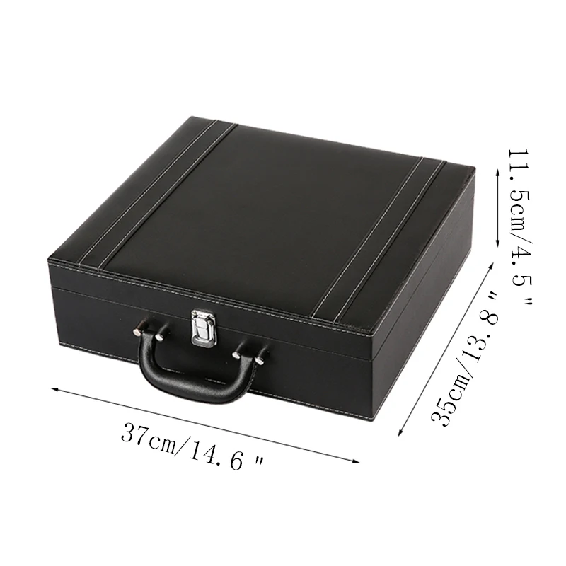 

High Quality Wine Storage Box Gift Box Four Bottles Of Leather Handbag Black Wine Bag Box Business Gift Box