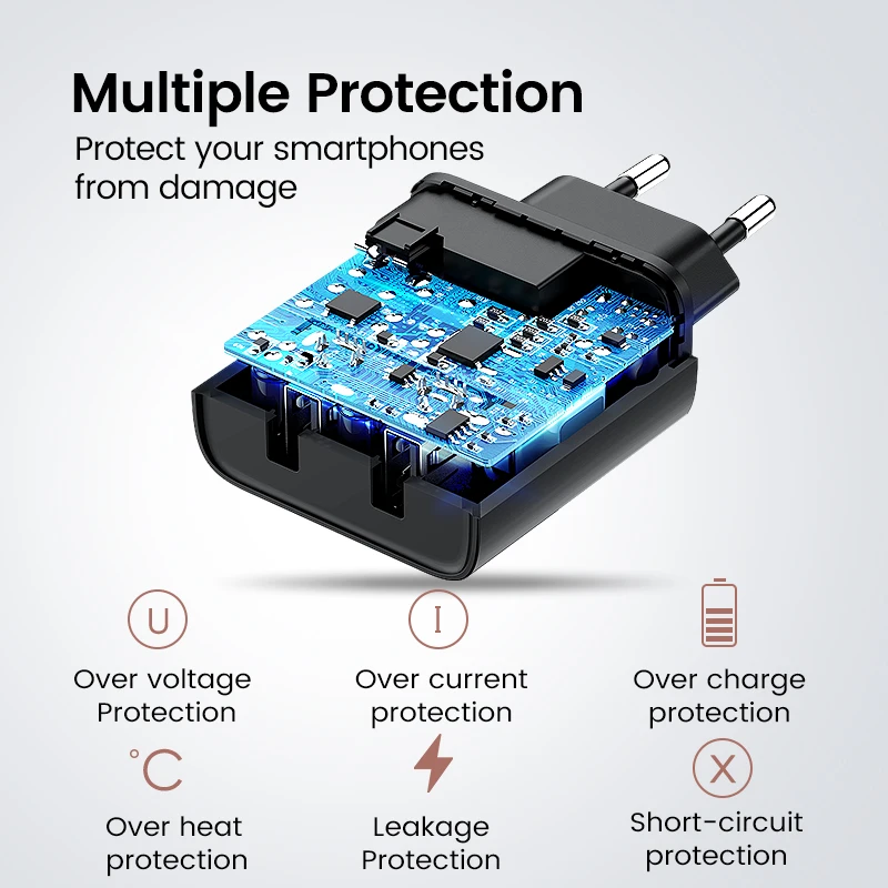 Ugreen 5V3. 4A Универсальное Зарядное Устройство USB Путешествия Зарядное Устройство Адаптер Портативный ЕС ВЕЛИКОБРИТАНИЯ Plug Смарт-Мобильный Телефон Зарядное Устройство для iPhone Tablet