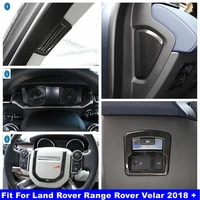 carbon fiber look interior refit kit pillar a air ac lift button panel cover trim for land rover range rover velar 2018 2022