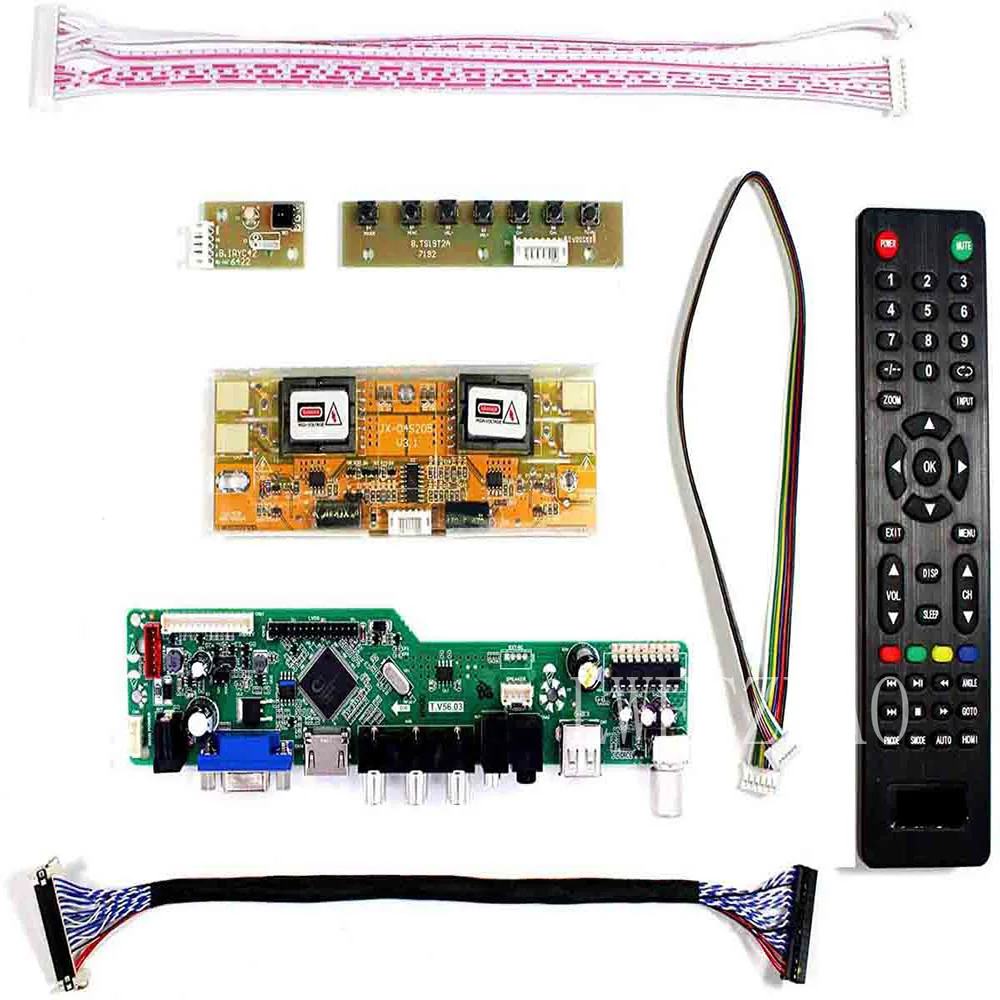 

New TV56 Monitor board Kit for M170EG01 V.A VA M170EG01 V.B VB TV+HDMI+VGA+AV+USB LCD LED screen Controller Board Driver