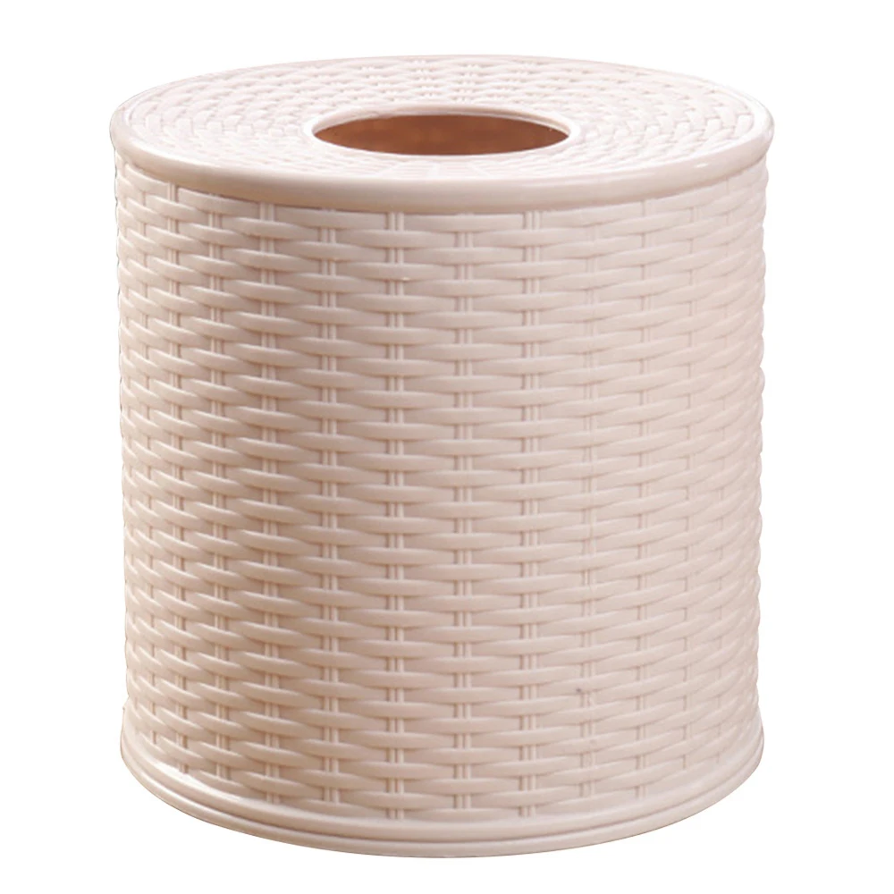 

Plastic Tissue Box Holder Kitchen Living Room Tissue Storage Box Toilet Bathroom Tissue Rack Round Container