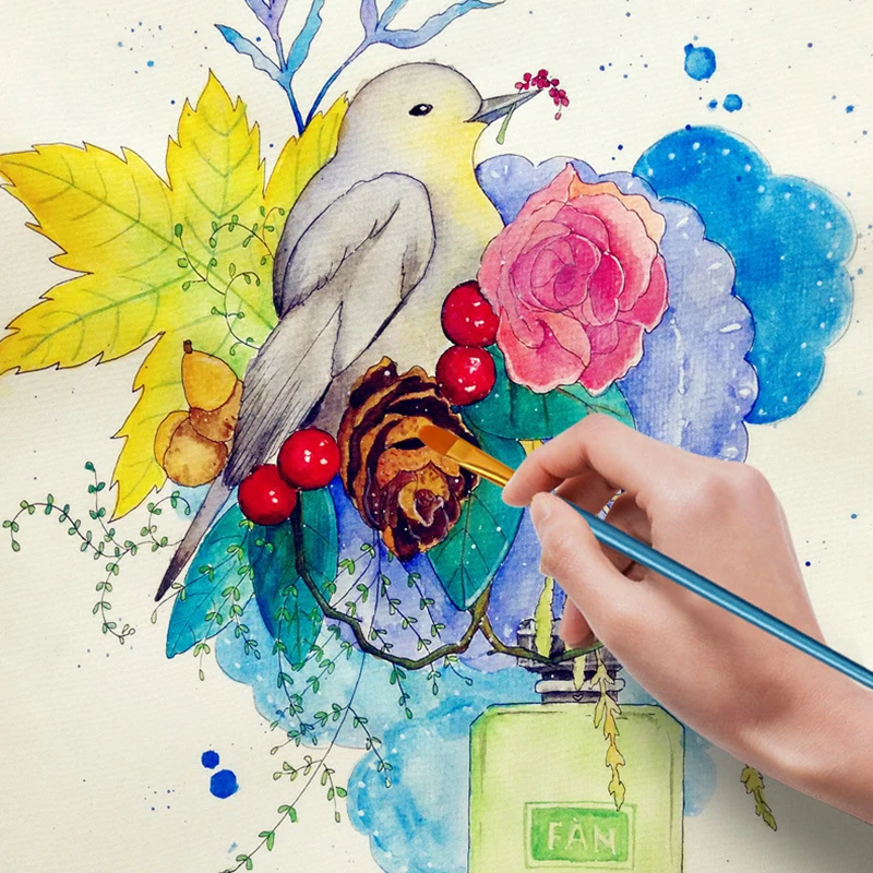 10 шт./партия кисть для рисования жемчужные синие нейлоновые волосы