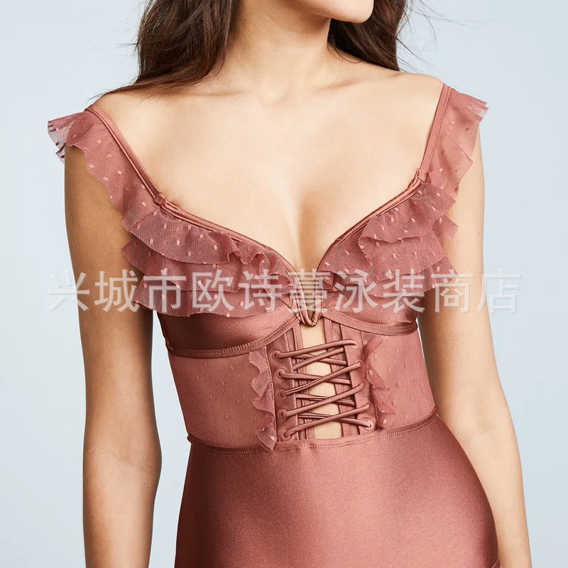 Женские купальные костюмы купальник Женский цельный кружевные прозрачные